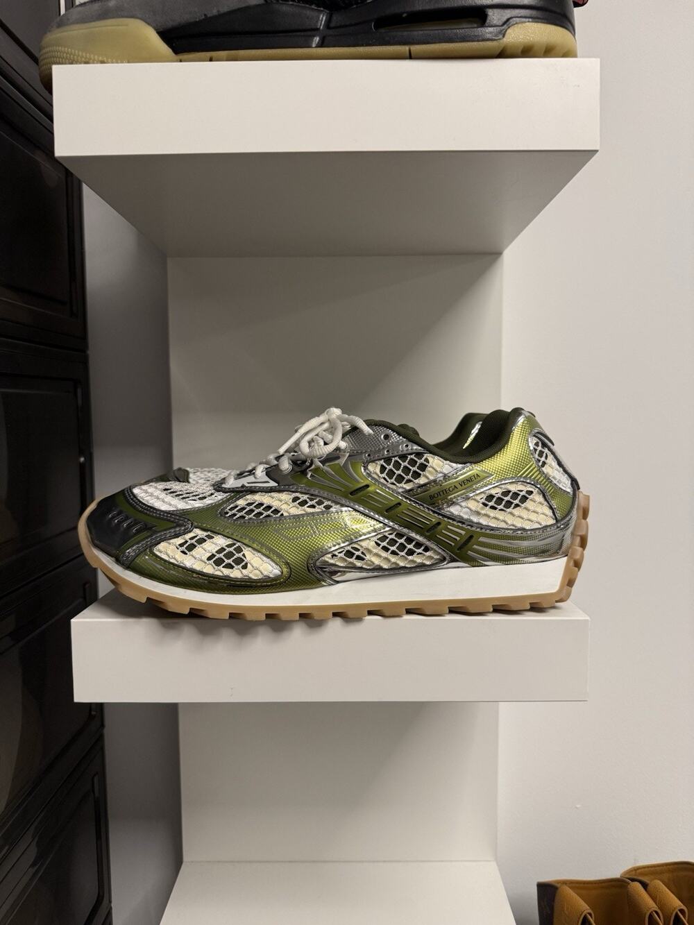 Bottega Veneta Orbit Sneakers Billiard Silver Green EU 47 US 14